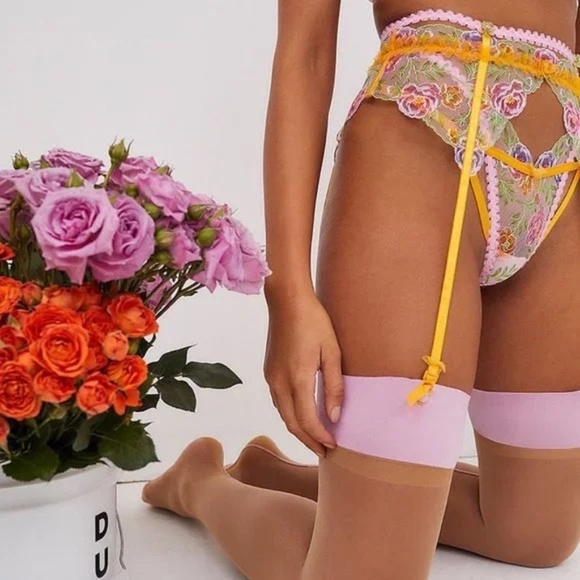 New! For Love And Lemons Sorbet Rose Panty pink orange 31262 - Picture 4 of 14